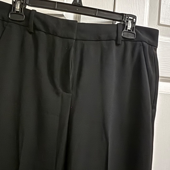 Ann Taylor Loft Tuxedo Stripe Black Crepe Like Wide Leg Pant Size 8 - Picture 9 of 9